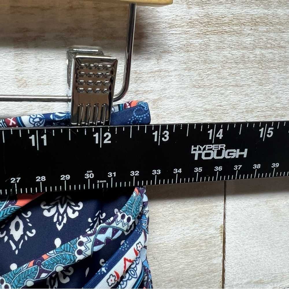 Cupshe Bikini‎ Set Womens Medium Blue Red Cross Front Top High Waist Bottom New - Picture 13 of 14